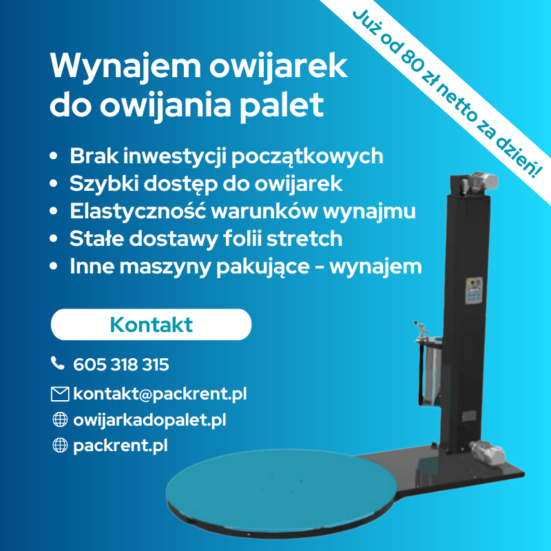 wynajem owijarek do owijania palet folią stretch